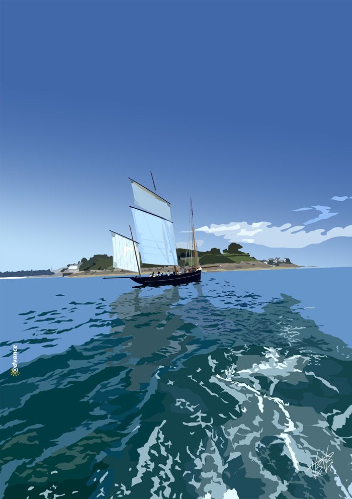 la BISQUINE, LA CANCALAISE, EN BAIE DE SAINT-MALO